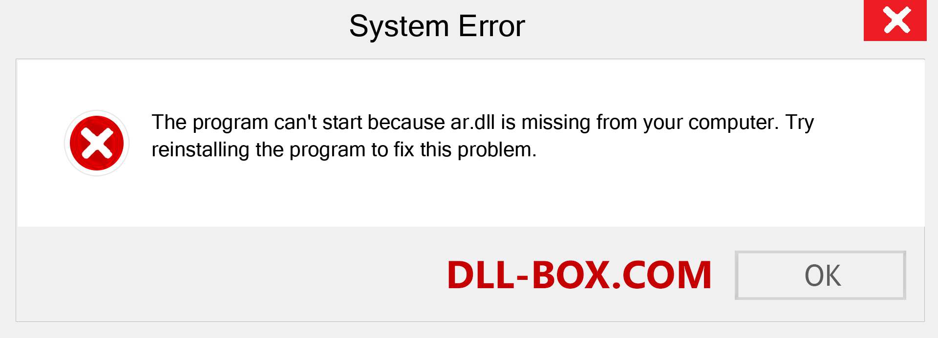  ar.dll file is missing?. Download for Windows 7, 8, 10 - Fix  ar dll Missing Error on Windows, photos, images